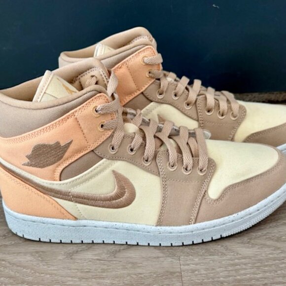 AIR JORDAN 1 Mid SE "Canvas Khaki" Sneakers- LIMITED Release- Women's Size 9 - Picture 7 of 11